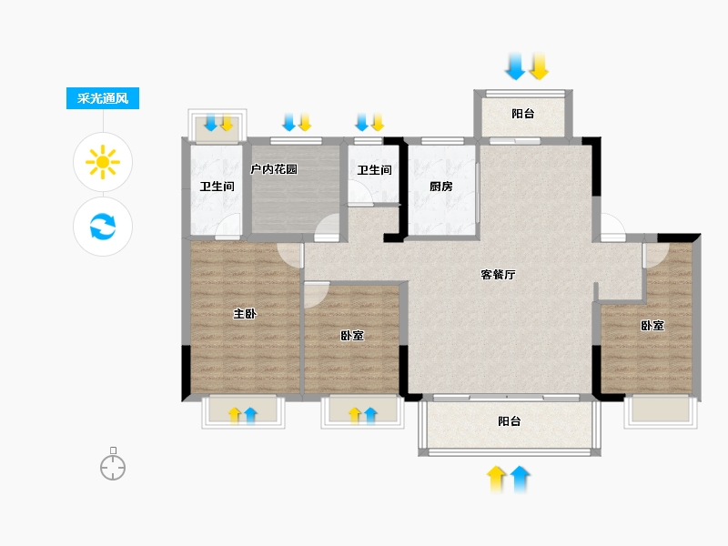 湖南省-长沙市-中冶公园1957-114.40-户型库-采光通风