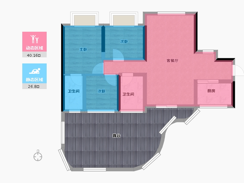 四川省-遂宁市-遂宁金融商业中心-85.60-户型库-动静分区