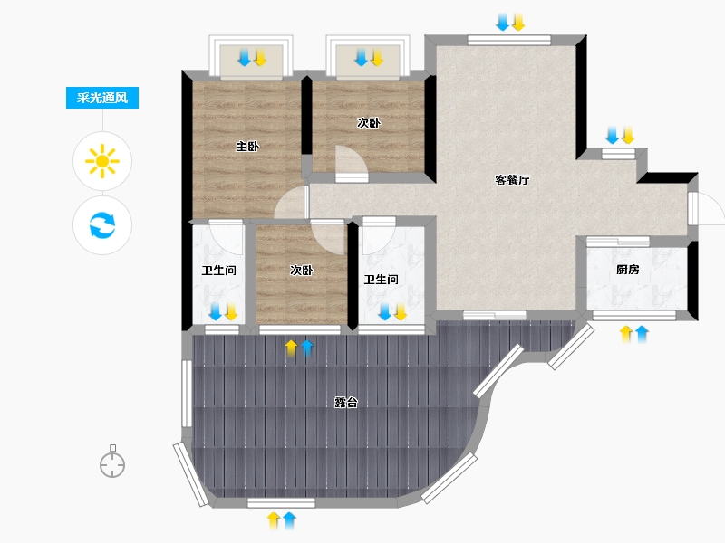 四川省-遂宁市-遂宁金融商业中心-85.60-户型库-采光通风