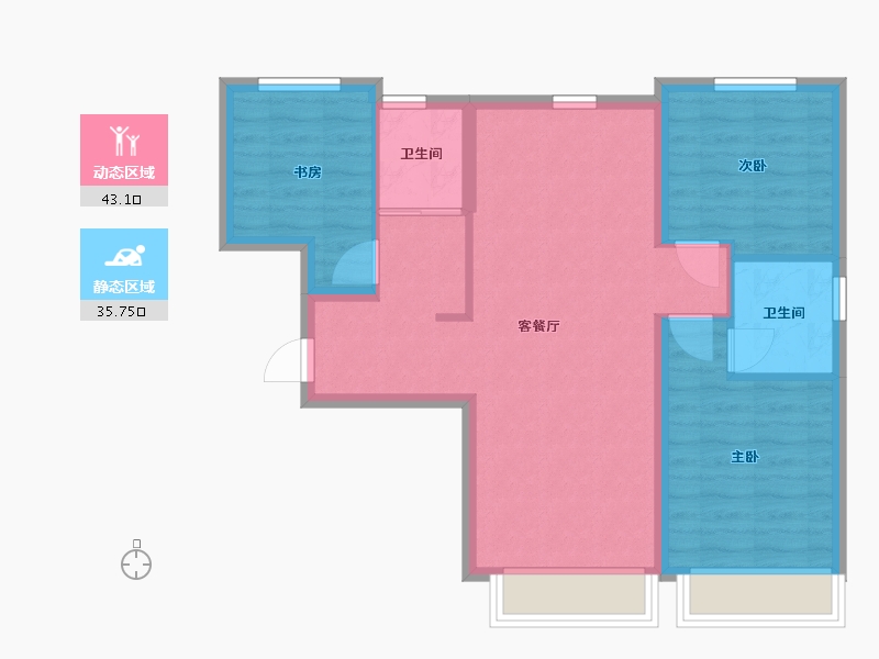 北京-北京市-越秀·天玥-70.52-户型库-动静分区