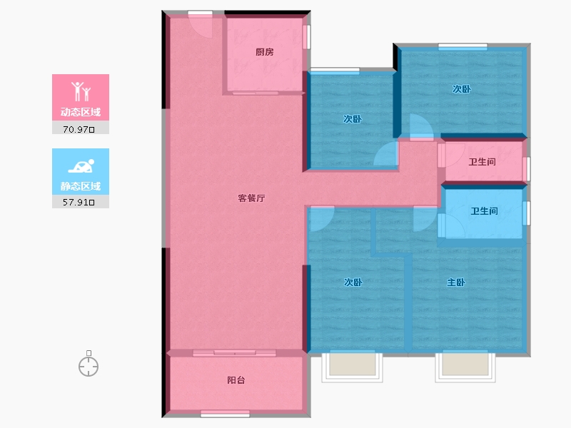 江苏省-镇江市-碧桂园凤凰城-115.89-户型库-动静分区