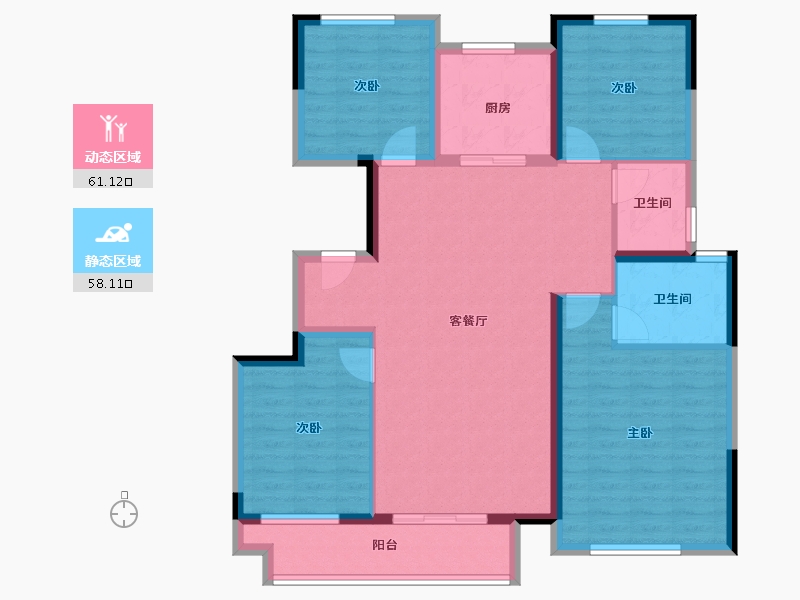 河南省-新乡市-新乐府-111.00-户型库-动静分区