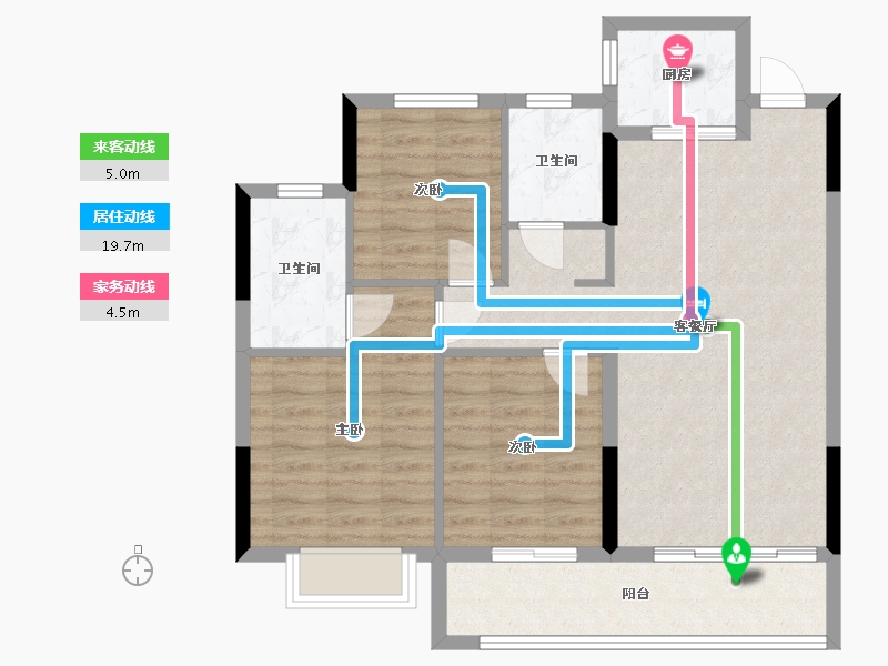 浙江省-宁波市-光映和府-85.27-户型库-动静线