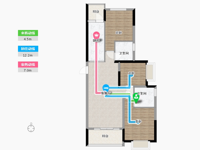 浙江省-嘉兴市-嘉兴御景湾-96.80-户型库-动静线