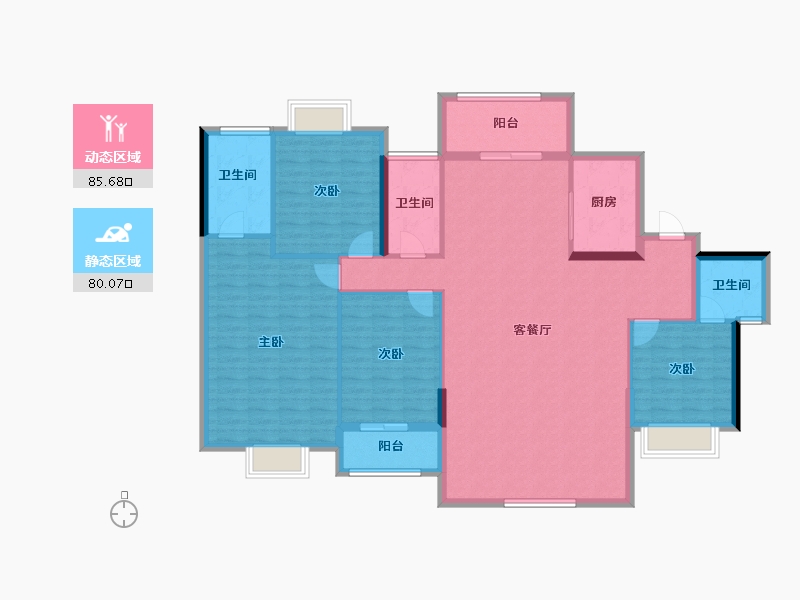 湖北省-襄阳市-津投·奥体华府-151.87-户型库-动静分区