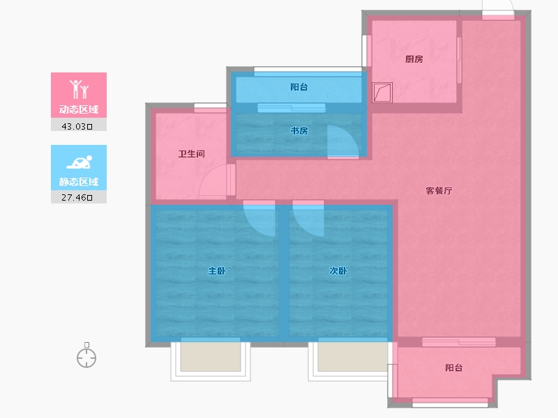 江苏省-盐城市-开创家园-76.00-户型库-动静分区