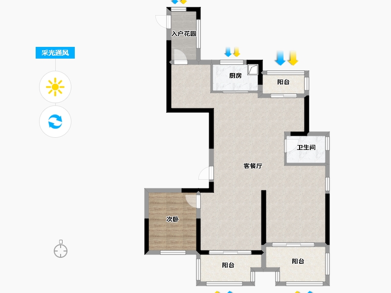 浙江省-金华市-中南樾府-102.40-户型库-采光通风