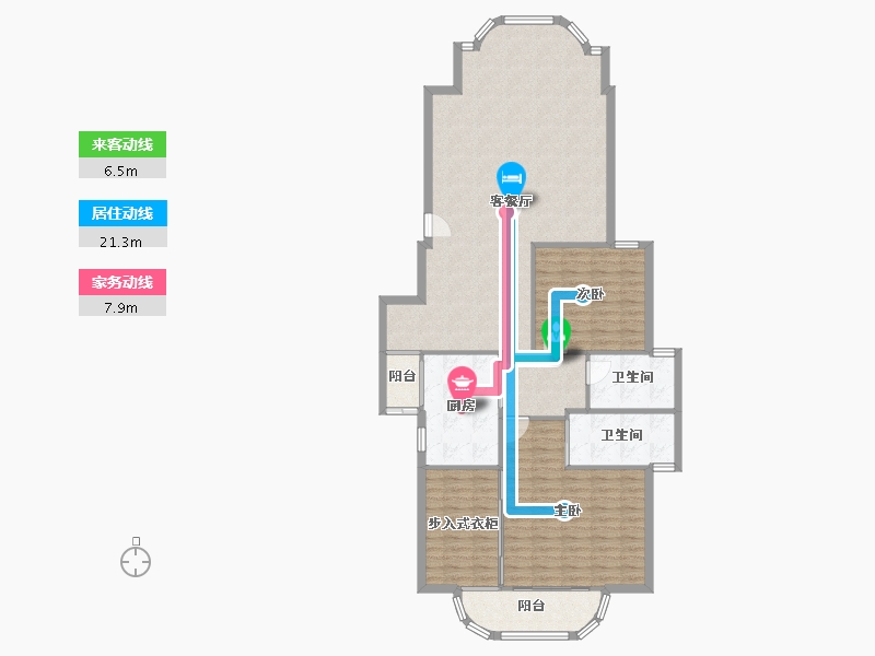 海南省-海口市-龙珠新城-130.96-户型库-动静线