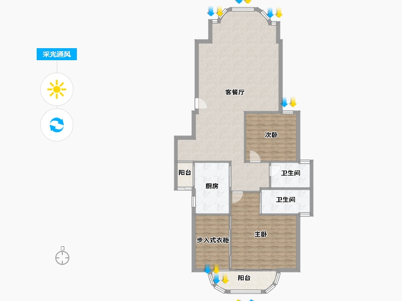 海南省-海口市-龙珠新城-130.96-户型库-采光通风