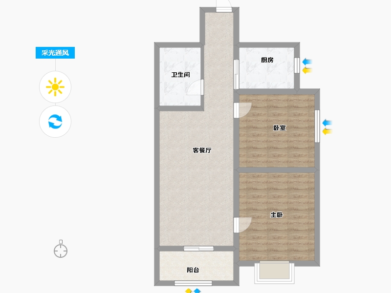 山西省-吕梁市-紫城明珠-73.54-户型库-采光通风