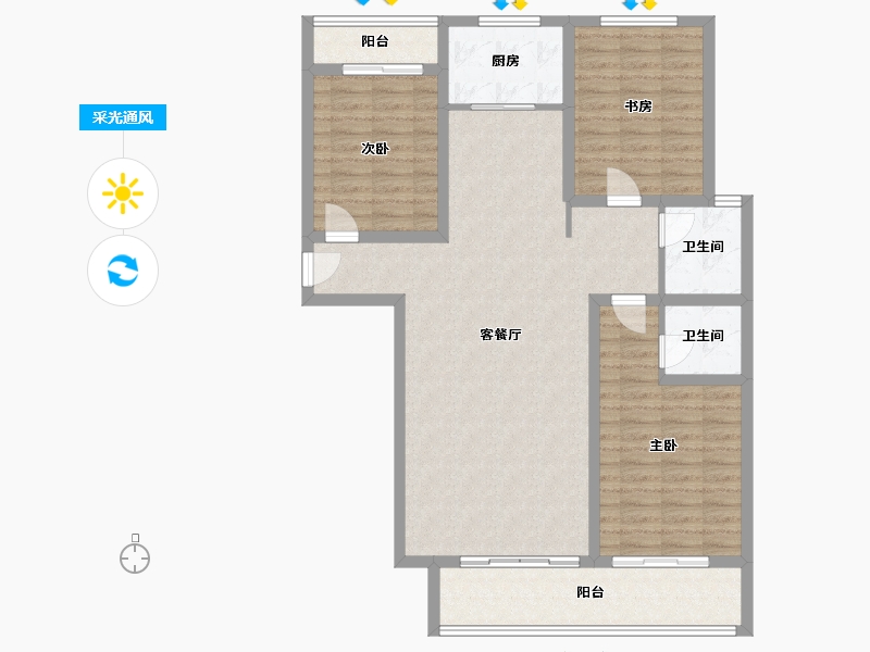 河北省-保定市-御园香榭-110.46-户型库-采光通风