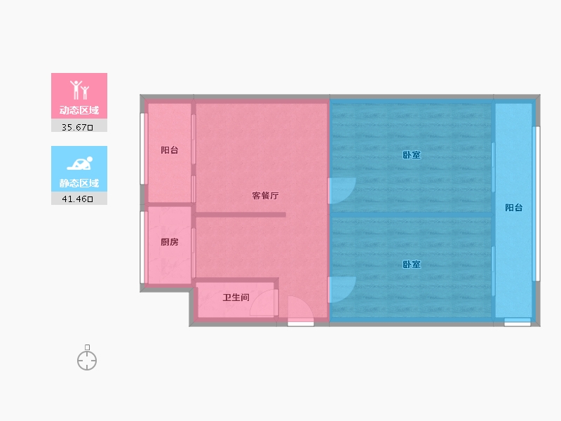 天津-天津市-紫光苑-61.92-户型库-动静分区