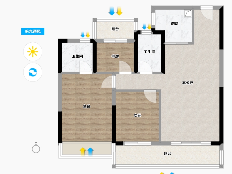 江苏省-苏州市-河湾星著-81.00-户型库-采光通风