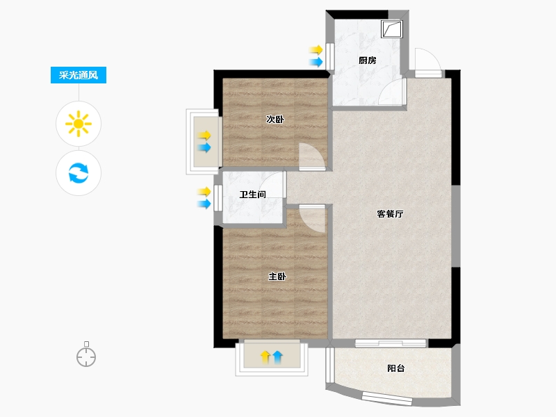 福建省-厦门市-西客明珠-60.00-户型库-采光通风