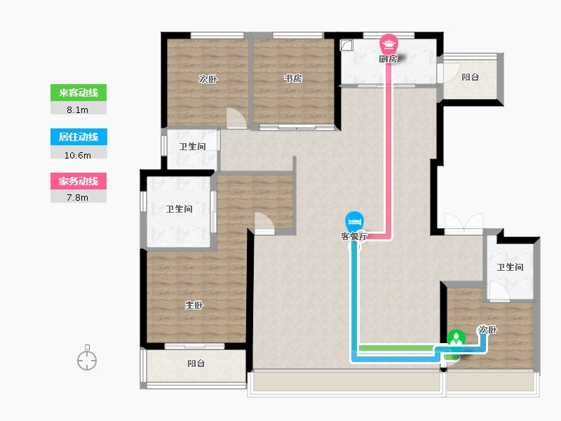 陕西省-西安市-中粮奥体壹号-165.00-户型库-动静线