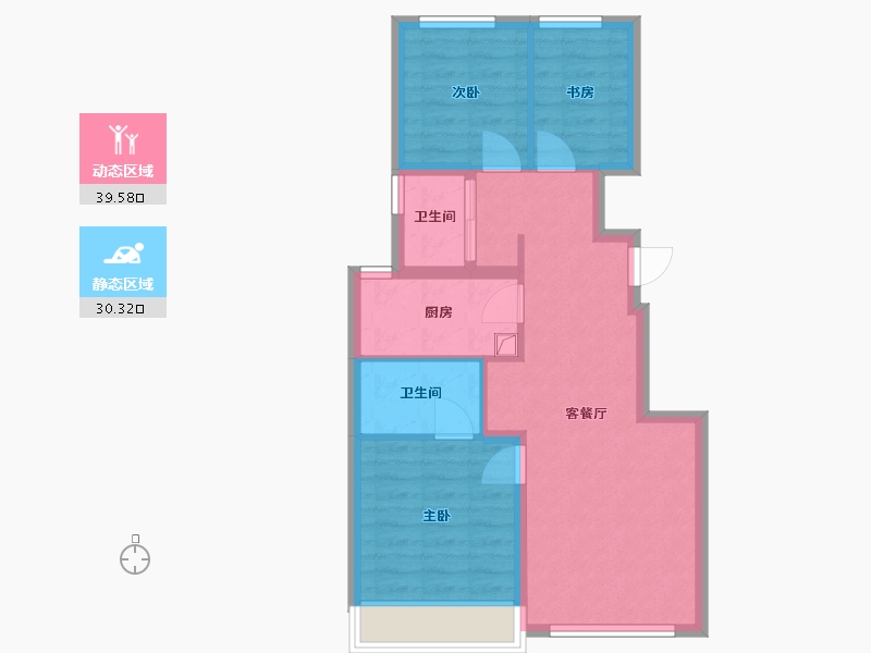 北京-北京市-栖海澐颂-70.00-户型库-动静分区