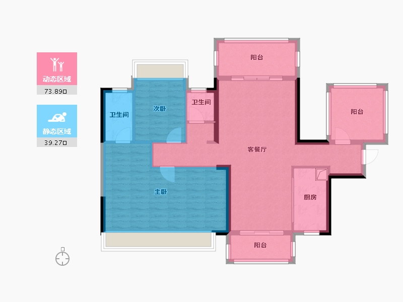 广西壮族自治区-南宁市-恒力城-90.57-户型库-动静分区