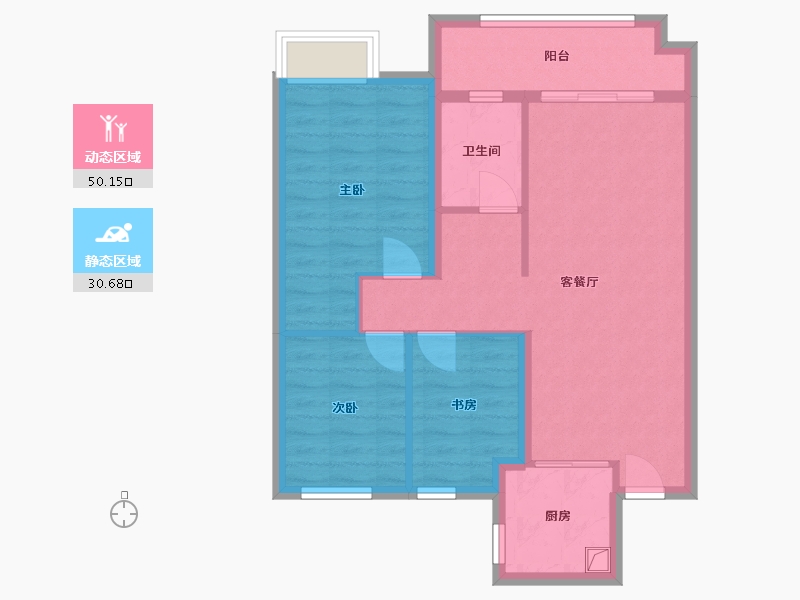 湖北省-武汉市-江南春城-72.00-户型库-动静分区