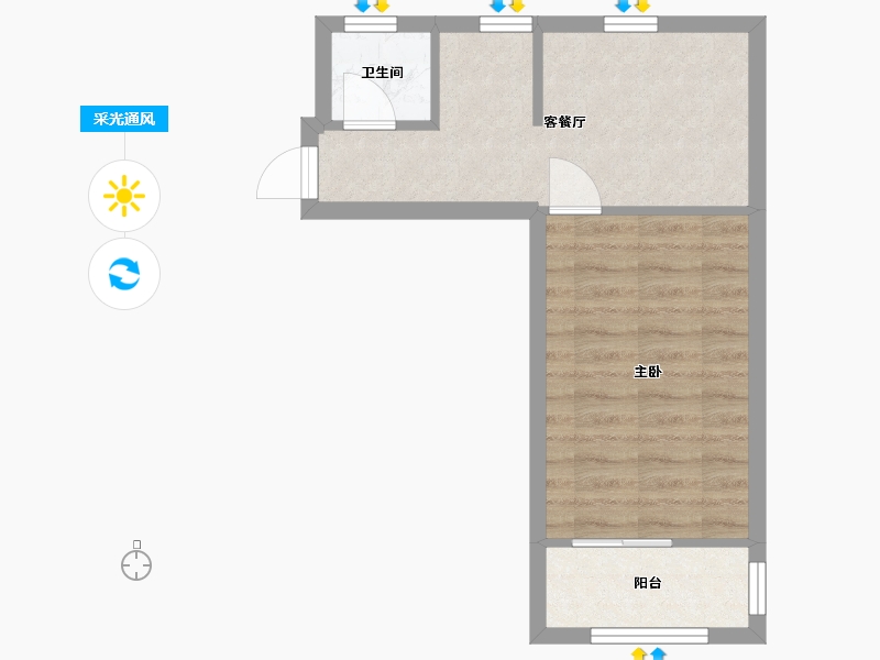 河北省-廊坊市-二四小区-44.80-户型库-采光通风