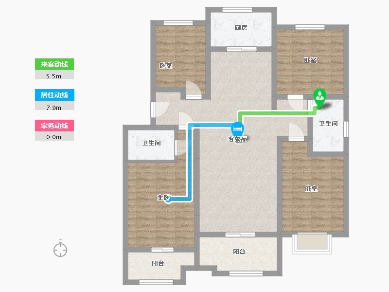 山东省-枣庄市-枣矿城壹号院-134.40-户型库-动静线