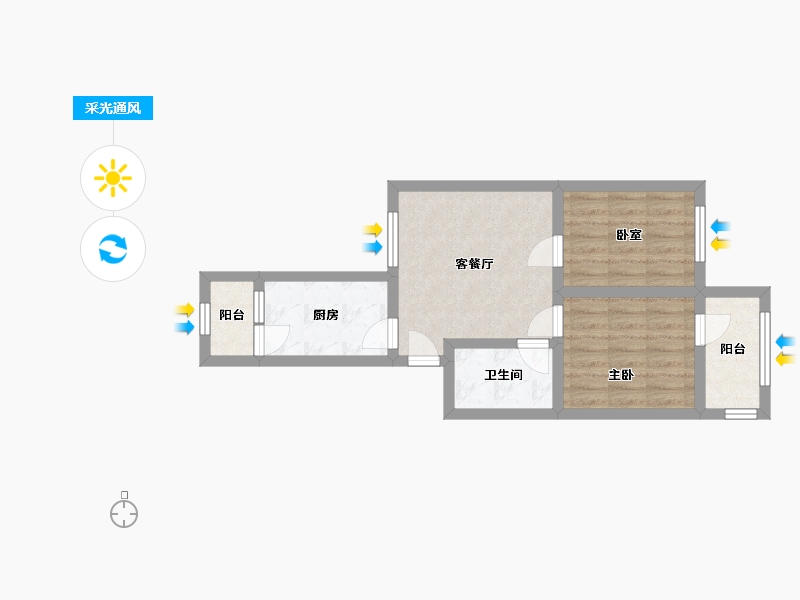 北京-北京市-滨河西里小区-54.00-户型库-采光通风