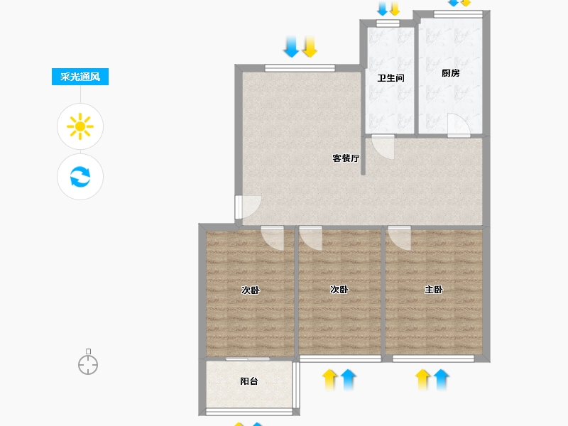 河南省-郑州市-河南省化学研究所家属院-104.00-户型库-采光通风