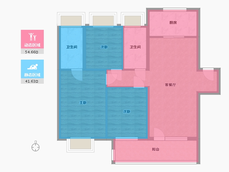 湖南省-长沙市-融创城-93.60-户型库-动静分区