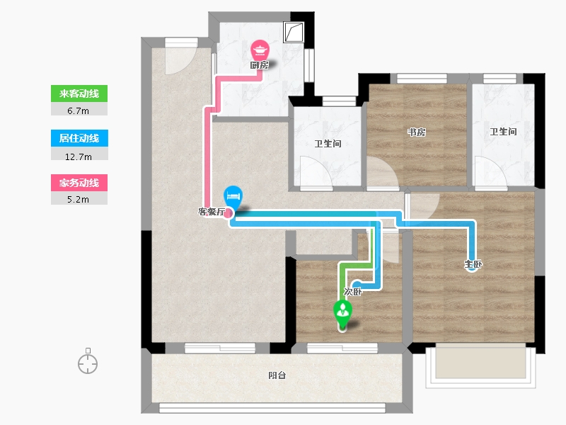 浙江省-宁波市-观塘晴雨-71.20-户型库-动静线