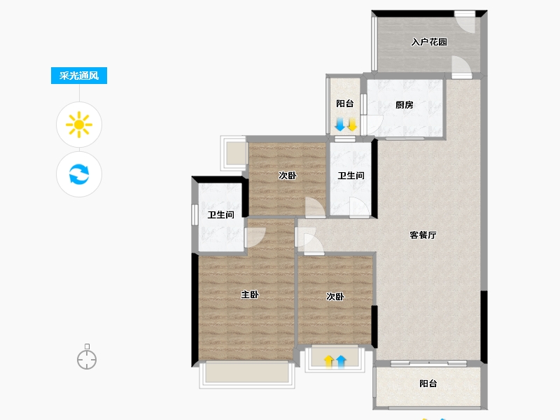 广东省-河源市-锦云颐和花园-115.29-户型库-采光通风