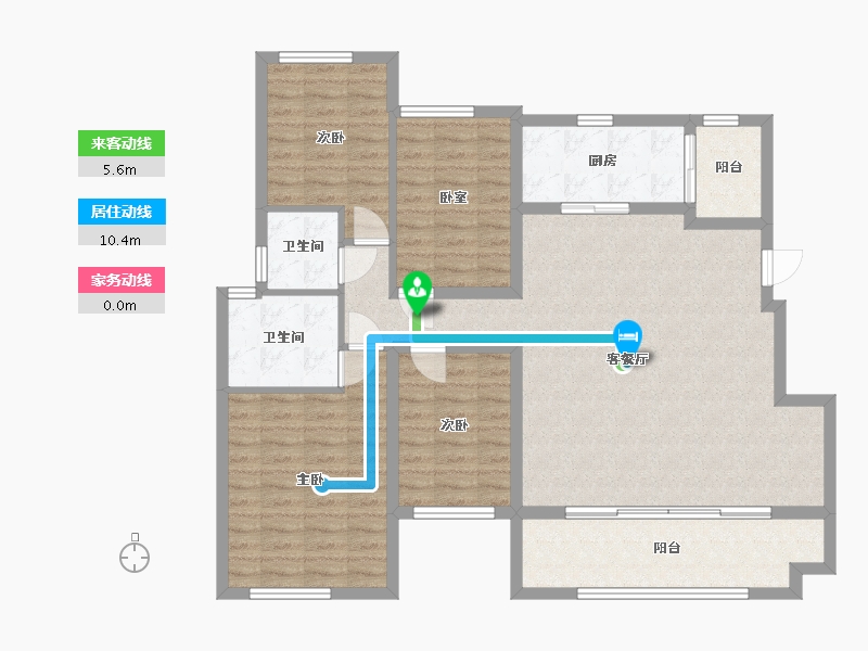 重庆-重庆市-向阳居-111.00-户型库-动静线