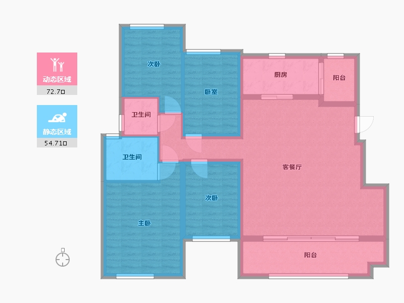 重庆-重庆市-向阳居-111.00-户型库-动静分区