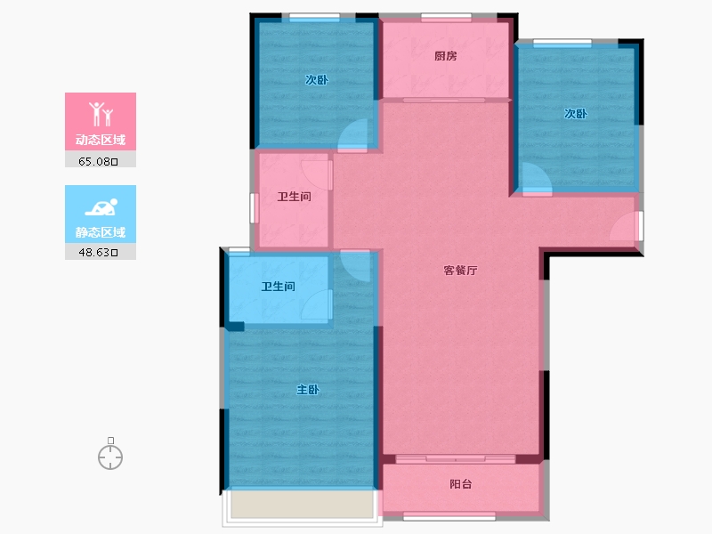 河南省-平顶山市-江山·森林城-102.41-户型库-动静分区