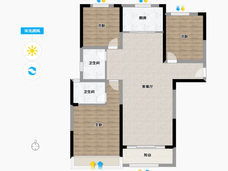 河南省-平顶山市-江山·森林城-102.41-户型库-采光通风