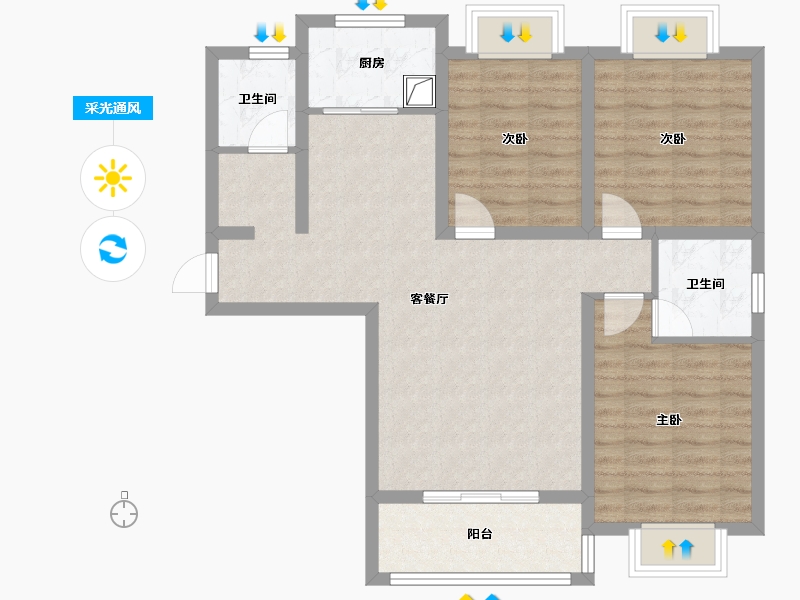 河南省-南阳市-名山学府-94.40-户型库-采光通风