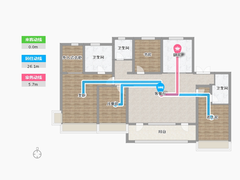 山东省-青岛市-积米湾-144.00-户型库-动静线