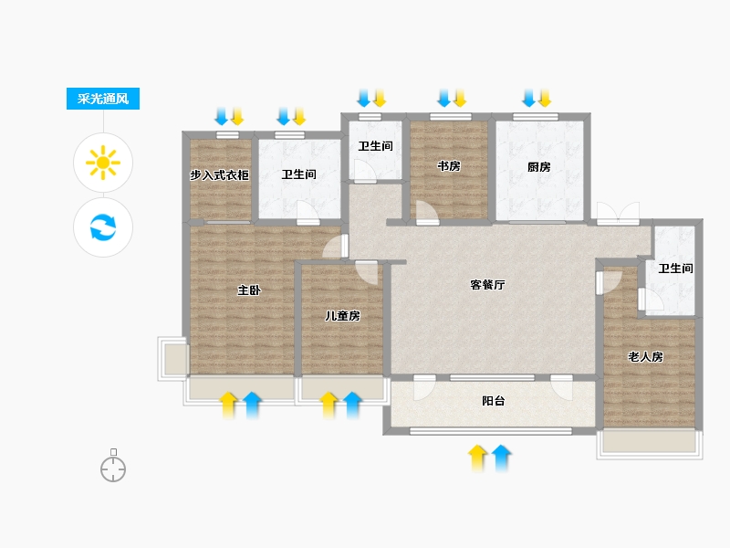 山东省-青岛市-积米湾-144.00-户型库-采光通风