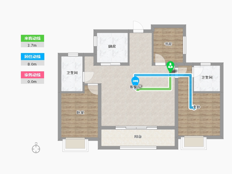 浙江省-杭州市-沐春明月-89.00-户型库-动静线