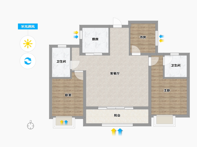 浙江省-杭州市-沐春明月-89.00-户型库-采光通风