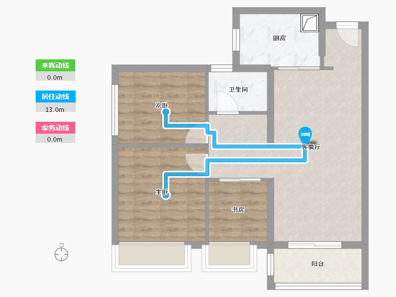 云南省-昆明市-大华公园天下东湖苑-63.29-户型库-动静线