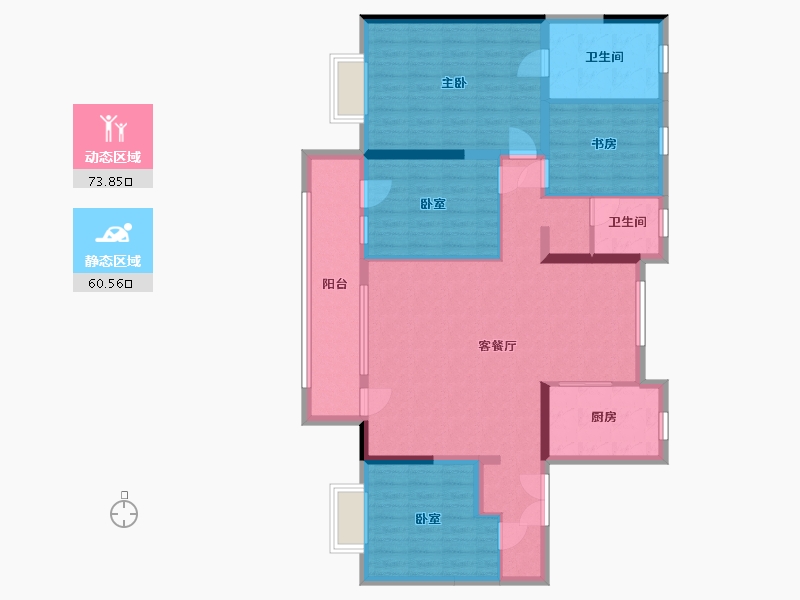 山东省-济宁市-凯旋门-131.20-户型库-动静分区