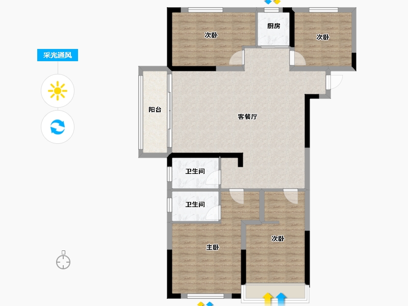 河南省-平顶山市-江山·森林城-118.01-户型库-采光通风