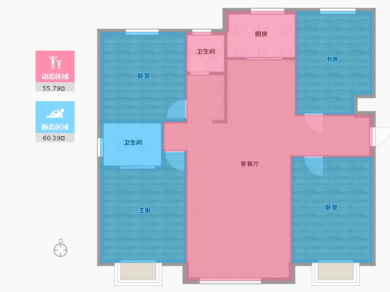 新疆维吾尔自治区-喀什地区-喀什小区-108.00-户型库-动静分区