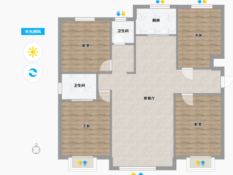 新疆维吾尔自治区-喀什地区-喀什小区-108.00-户型库-采光通风