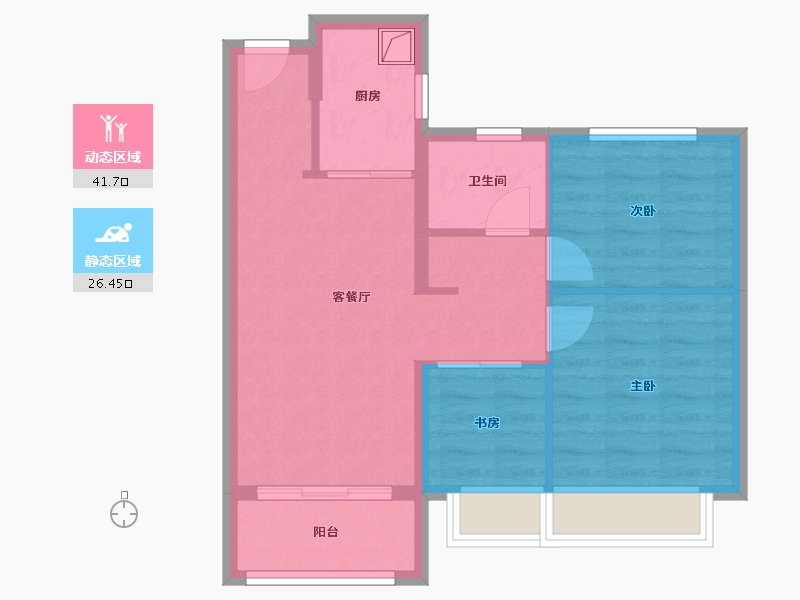 云南省-昆明市-大华公园天下东湖苑-60.50-户型库-动静分区