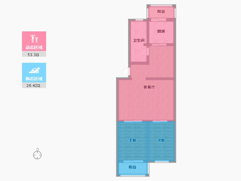 北京-北京市-乔庄北街小区-90.00-户型库-动静分区