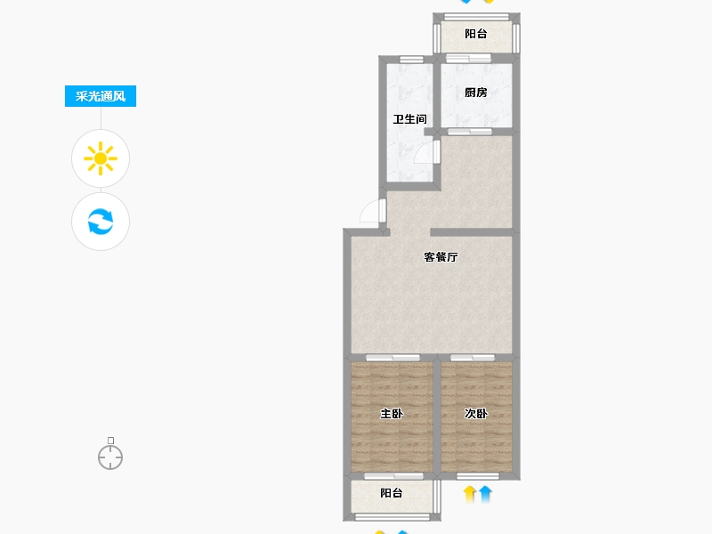 北京-北京市-乔庄北街小区-90.00-户型库-采光通风