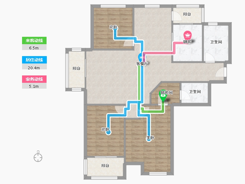 浙江省-绍兴市-东周小区-120.00-户型库-动静线