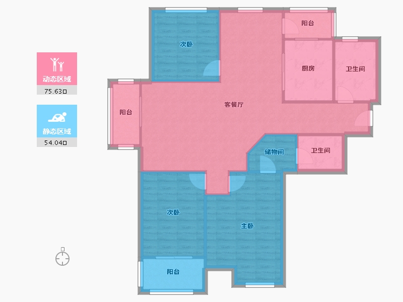 浙江省-绍兴市-东周小区-120.00-户型库-动静分区