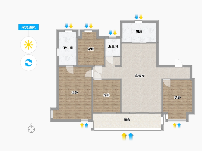 江苏省-无锡市-翡翠东方-117.80-户型库-采光通风