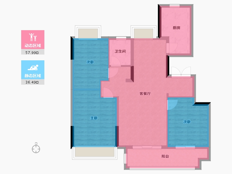 安徽省-芜湖市-伟星天境B区-94.00-户型库-动静分区